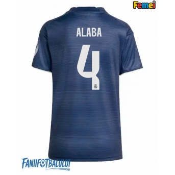 Real Madrid David Alaba #4 Tricou Fotbal Replică 2025-26 Femei Deplasare